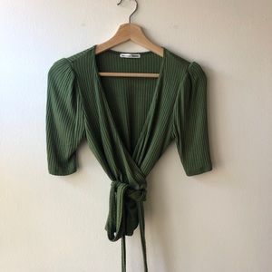 Green Reformation ballet tie top